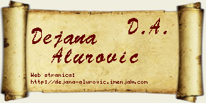 Dejana Alurović vizit kartica